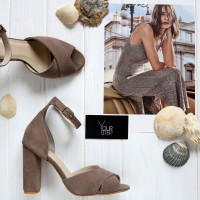 Босоніжки з замші кольору капучино Арт. 95-12/24Ок