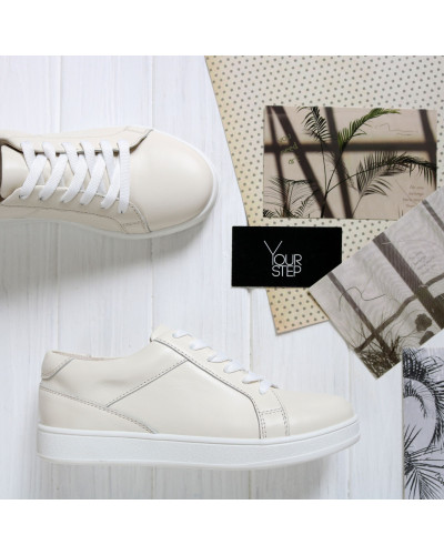 Кеди із бежевої шкіри Арт. Т-4(Em)