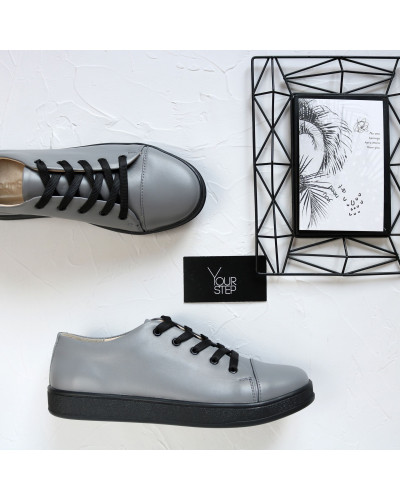 Кеди із сірої шкіри Арт. Em-1