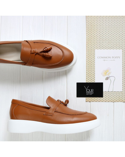 Лофери із рудої шкіри Арт. 156-6/Hill3-R