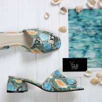 Мюлі зі шкіри під змію Арт. 456-2/53Ок(б/ф)