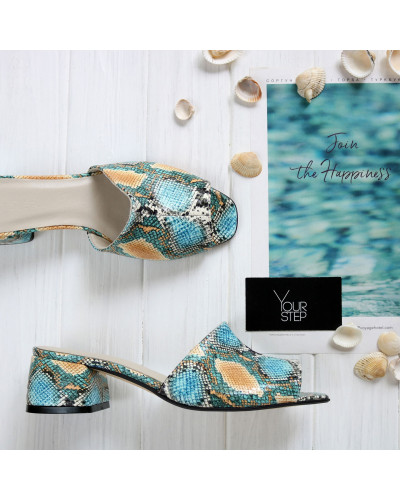 Мюлі зі шкіри під змію Арт. 456-2/53Ок(б/ф)