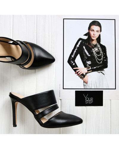 Мюлі із чорної шкіри Арт. 35-16/60Ок