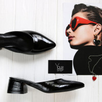 Чорні мюлі з гострим носом Арт. 457-5/53Ок