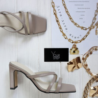 Бежеві мюлі з квадратним носом Арт. 867-2/8045Kr