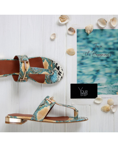 В'єтнамки зі шкіри з тисненням під змію Арт. 10-32/33-2578