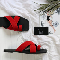 Шльопанці з червоного кольору Арт. 073-2