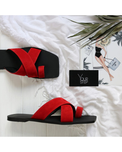Шльопанці з червоного кольору Арт. 073-2