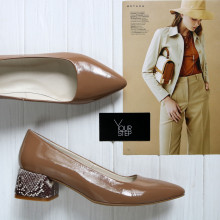 Бежеві лакові туфлі-човники Арт. 457-1/53Ок