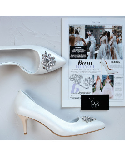 Туфлі-човники з білої шкіри Арт. 657-2/36-38323