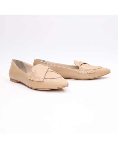 Балетки з карамельної шкіри з гострим носом Арт.: 17-11