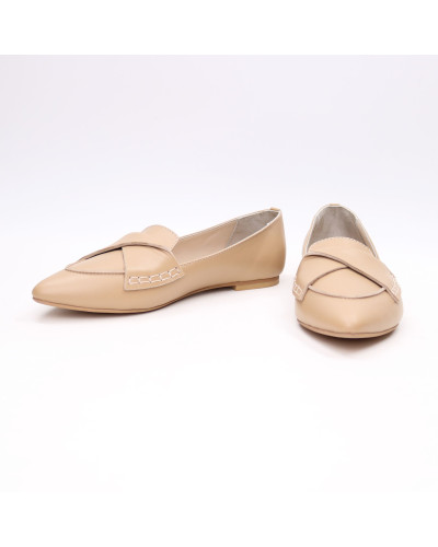 Балетки з карамельної шкіри з гострим носом Арт.: 17-11