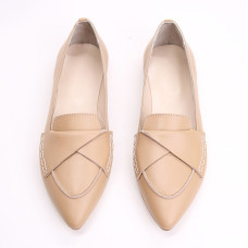 Балетки з карамельної шкіри з гострим носом Арт.: 17-11