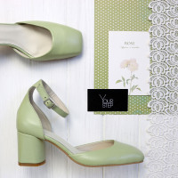 Босоніжки з шкіри з квадратним носом Арт. 667-4/6056Ок