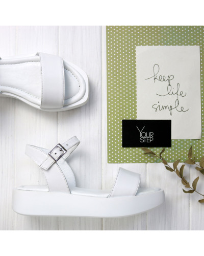 Босоніжки з білої шкіри Арт. 10-5/0103