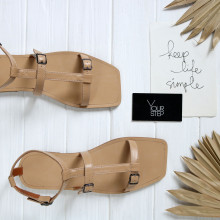 Босоніжки з карамельної шкіри Арт. 073-4