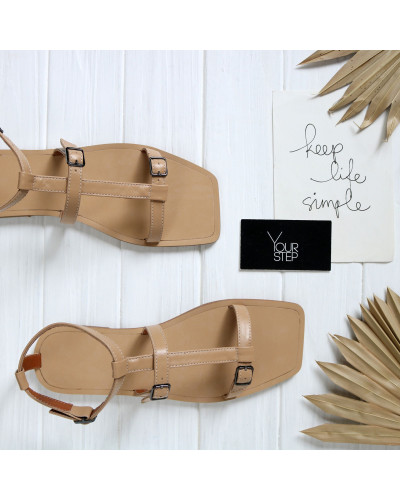 Босоніжки з карамельної шкіри Арт. 073-4