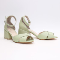 Шкіряні босоніжки на підборах Арт. 605-10/w324Ок