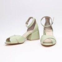 Шкіряні босоніжки на підборах Арт. 605-10/w324Ок