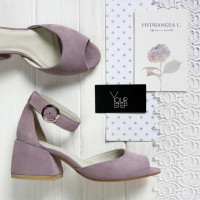 Босоніжки з замші на підборах Арт. 605-5/w324Ok