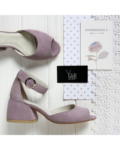 Босоніжки з замші на підборах Арт. 605-5/w324Ok