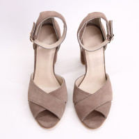 Босоніжки з замші кольору капучино Арт. 95-12/24Ок