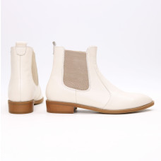 Челсі з бежевої шкіри із гострим носиком Арт. 104-3