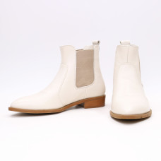 Челсі з бежевої шкіри із гострим носиком Арт. 104-3