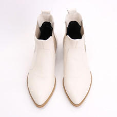 Челсі з бежевої шкіри із гострим носиком Арт. 104-3