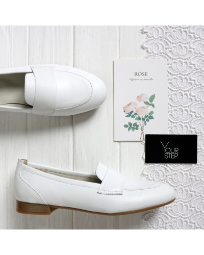 Лофери із білої шкіри Арт. 156-1П/Hill