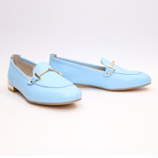 Шкіряні лофери в блакитному кольорі Арт. 156-1/33-2578