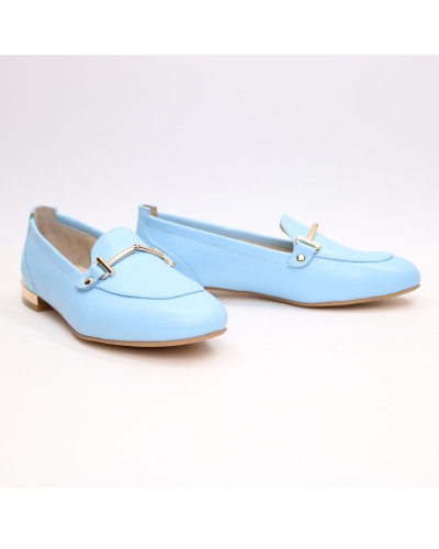 Шкіряні лофери в блакитному кольорі Арт. 156-1/33-2578