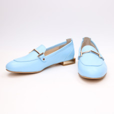 Шкіряні лофери в блакитному кольорі Арт. 156-1/33-2578
