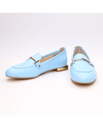 Шкіряні лофери в блакитному кольорі Арт. 156-1/33-2578