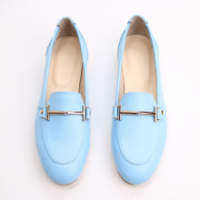Кожаные лоферы в голубом цвете Арт. 156-1/33-2578