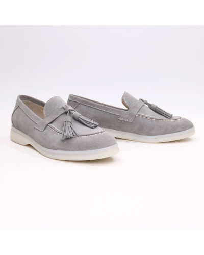 Лофери із сірої замші Арт. 156-6Hill2-К