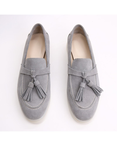 Лофери із сірої замші Арт. 156-6Hill2-К