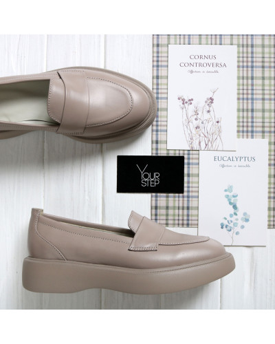 Лофери із бежевої шкіри Арт. 156-1П/Hill3