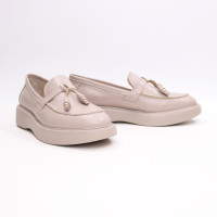 Бежевые лоферы из кожи с декором Арт. 156-6/Hill3-R