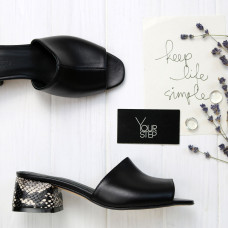 Мюлі із чорної шкіри Арт. 456-2/53Ок(б/ф)