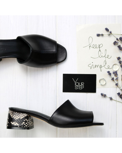 Мюлі із чорної шкіри Арт. 456-2/53Ок(б/ф)