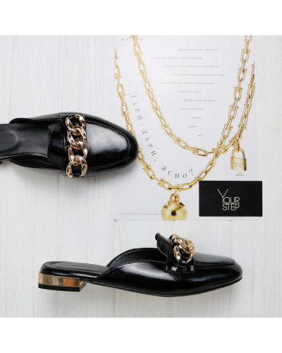 Чорні лакові мюлі Арт. 156-2/33-2707