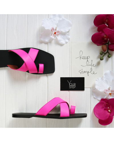 Шльопанці з рожевого неону Арт. 073-2