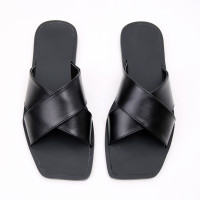 Шльопанці з чорної шкіри Арт. 10-19/0073