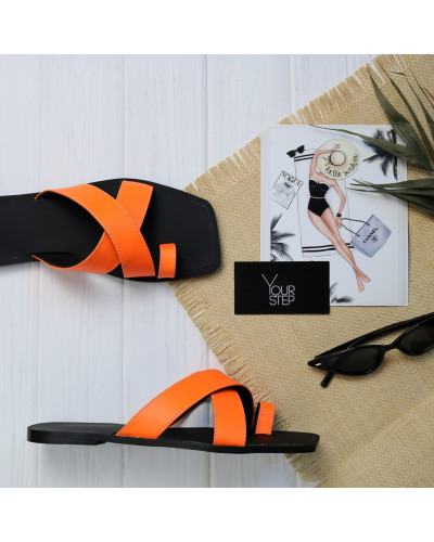 Шльопанці з помаранчевого неону Арт. 073-2