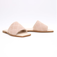 Шльопанці зі стьобаної замші Арт. 073-1