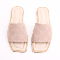 Шльопанці зі стьобаної замші Арт. 073-1