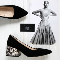 Туфлі-човники з чорної натуральної замші Арт. 657-1/w324Ок