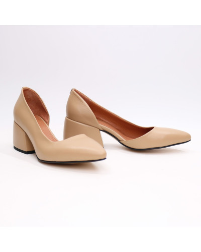 Туфлі-човники з карамельної шкіри Арт. 657-2/w324Ok