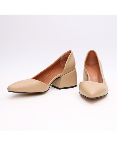 Туфлі-човники з карамельної шкіри Арт. 657-2/w324Ok